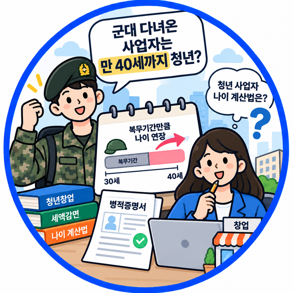 군대 다녀온 사업자는 만 40세까지 청년? 청년 사업자 나이 계산법 — 청년창업 나이 군필